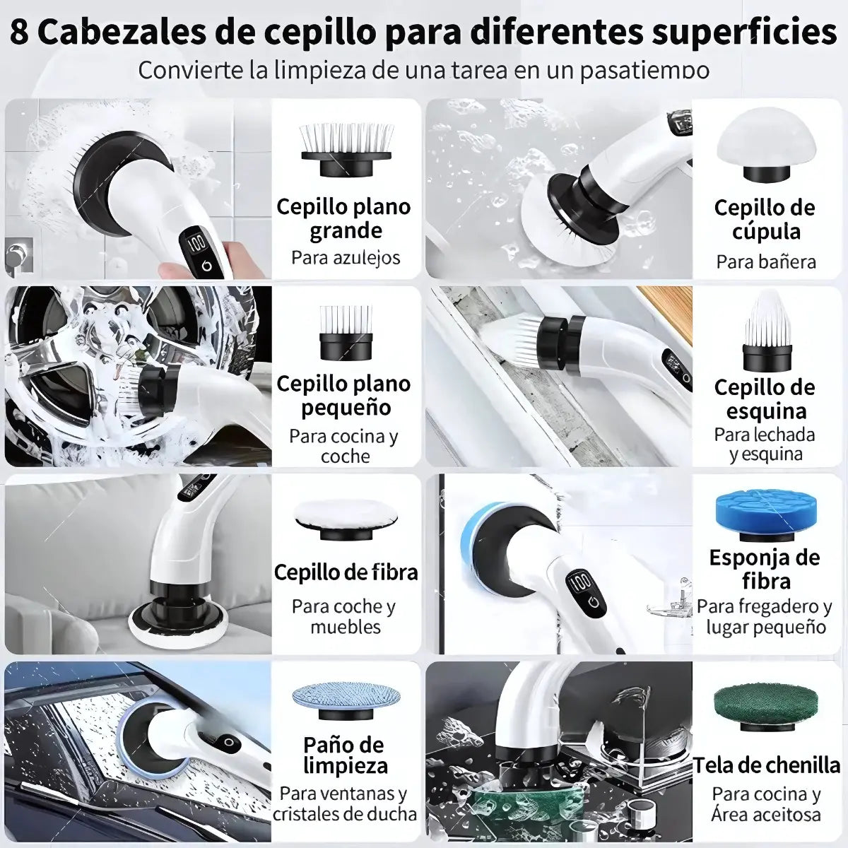 Cepillo de limpieza electrico 9en1